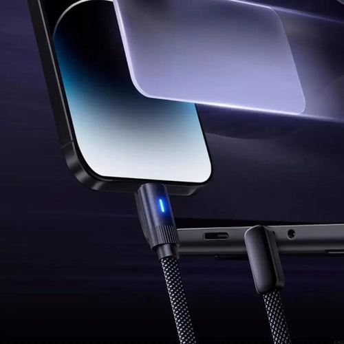Flexible Angled Type C to Type C Cable Builting in Light for Easy Night Use 896C